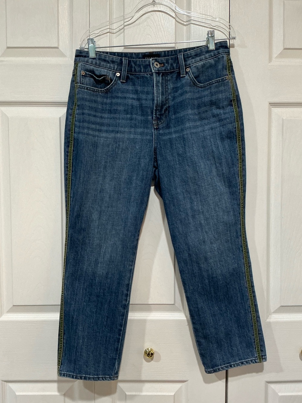 💙 Talbots Modern Ankle Blue Denim Jeans with Side Stripes- 10P (01442)